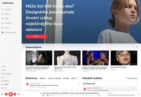 můjRozhlas - homepage